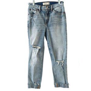 ABERCROMBIE AND FITCH Mid Rise Light Wash Boyfriend Jeans Size 24